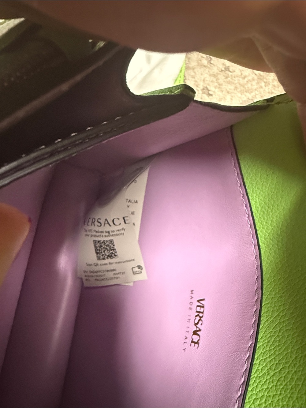Versace Neon Green Leather Medusa Crossbody Bag - Picture 9 of 10